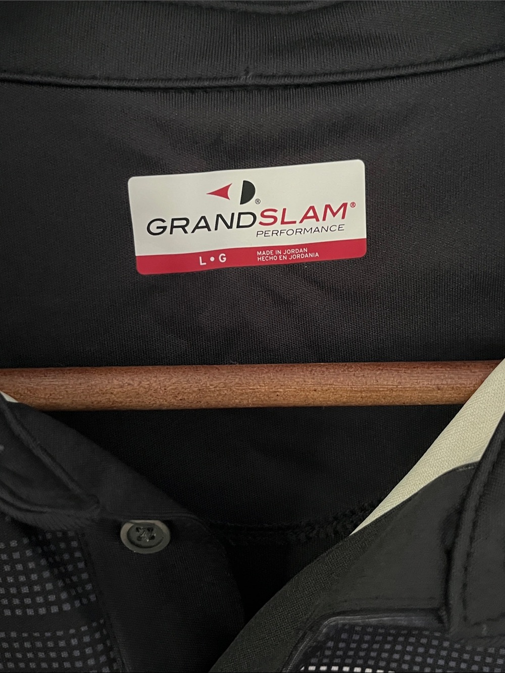 Grand Slam Performance Golf Polo Shirt L NWT Black UPF 50 Stretch Moisture Wick - Picture 5 of 9